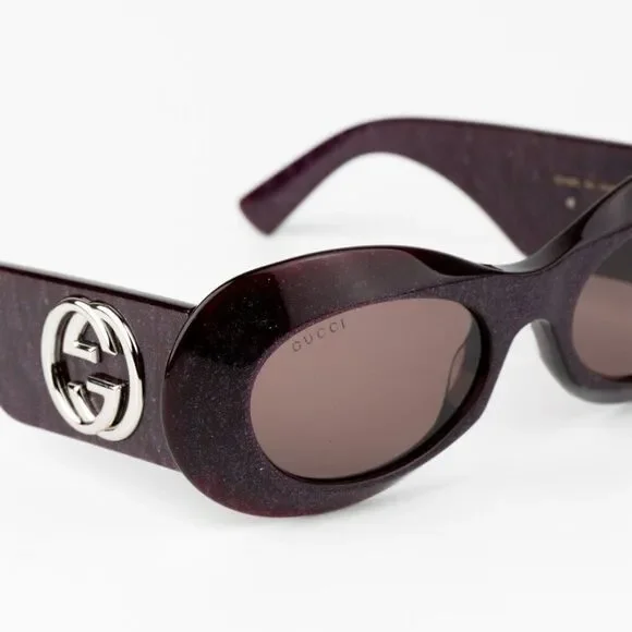 SALE! NEW Gucci GG1696S 003 Violet Women Oval Sunglasses GG 1696S - Picture 6 of 10